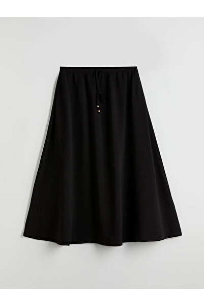 LC Waikiki Lcw Vision Black Elastic Waist A-Line Skirt