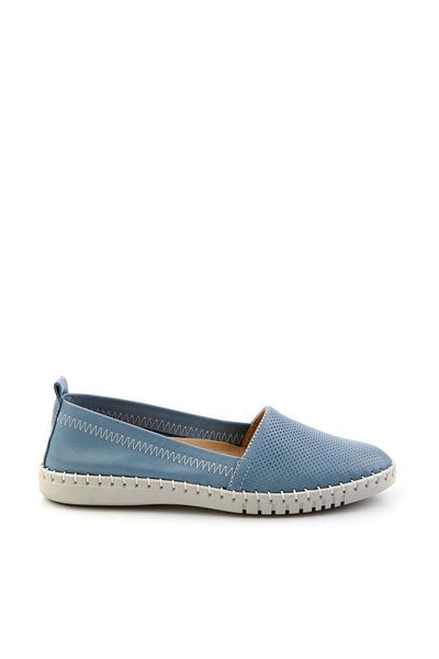 Bambi Denim Blue Leather Women's Casual Shoes K 01028031603