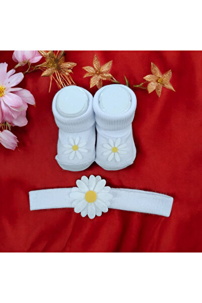 ÖZKARDEŞLER BABY Özkardeşler Baby Baby Curly Socks and Bandana Daisy Set