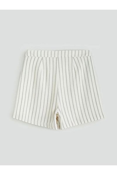 LC Waikiki XSIDE Ecru Skinny Fit ριγέ σορτς φούστα