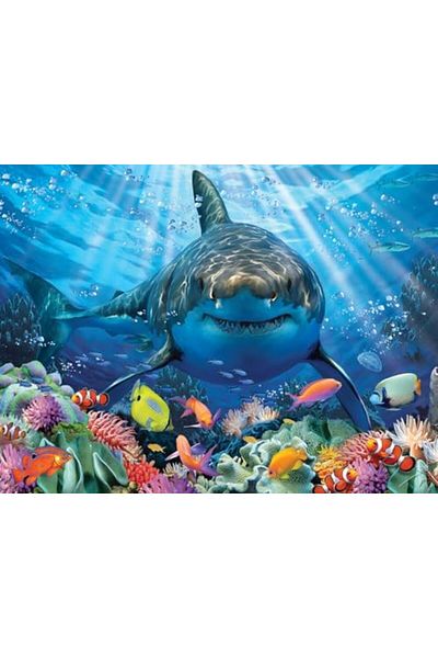 Mu Art Ahşap Mrt Prime 3D - Big White Shark - 500 Piece Adult Puzzle Art 871301