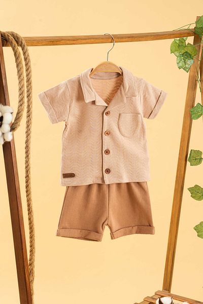 bombe Girl Boy Baby Kids Skin Color 2-Piece Shorts Set Cotton Trend Fashion Bottom Top Set