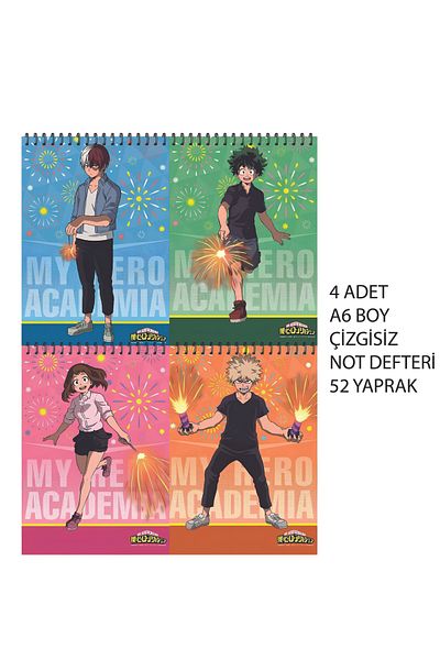 nihonwosekai My Heroic Academy Anime A6 Size Notebook Set Unlined 52 Sheets Mha