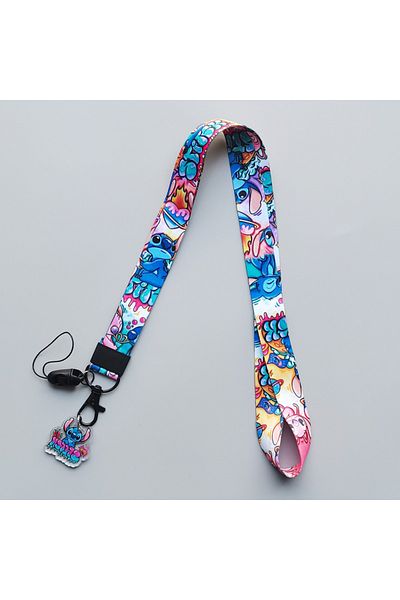 Choice 2 Kawaii Stitch Lanyards for Keys Neck Strap For Card Badge Gym Cartoon Keychain Key Holder DIY Han.