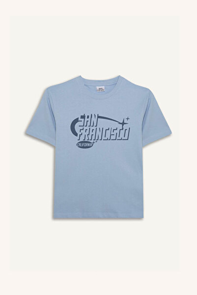 DeFacto Μπλουζάκι για αγόρια με κοντό μανίκι γαλάζιο E0076A8/BE177