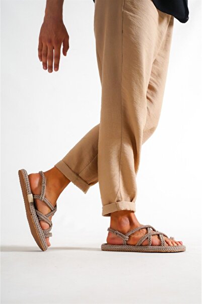 marceline Men's Drawstring Straw Handmade Sandals