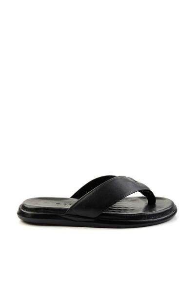 Bambi Siyah Leather Erkek Terlik E04557241943