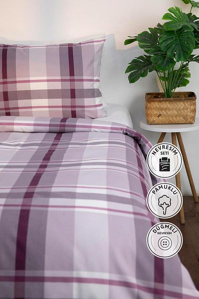 STOREMAX Ezg Cotton Ranforce Single Duvet Cover Set - Purple Ezsnshop 1065757
