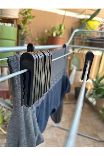 STOREMAX Ezg Way 20 Pieces New Generation Non-Marking Paperclip Clothespin Durable Clothes Drying Clothespin (Black) Ez