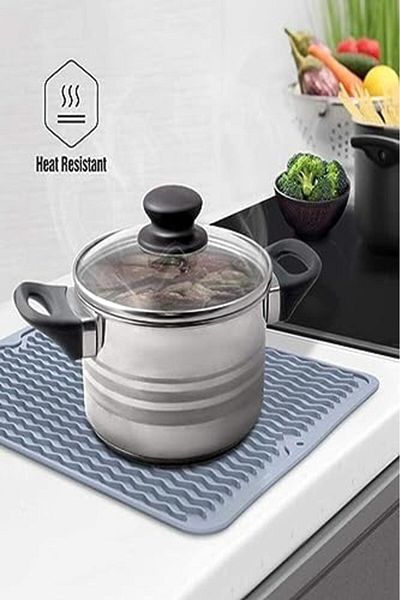 Mu Art Ahşap Mrt Silicone Dish Drying Mat Dish Rack Dish Mat Dish Drying Rack Art