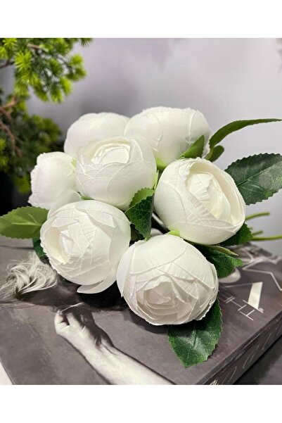 Nettenevime Yapay Çiçek 10lu Süt Beyaz Şakayık Demeti Erengül Gelin Buketi Çiçeği