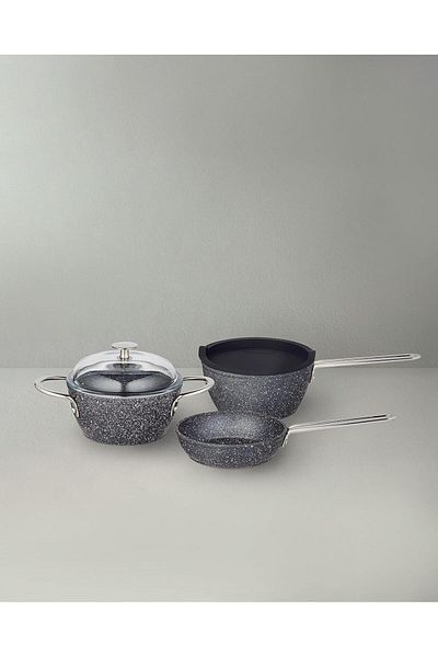 STOREMAX Ezg Home Terra 5 Piece Aluminum Cook-Hide Set Anthracite Ezsnshop 1065757