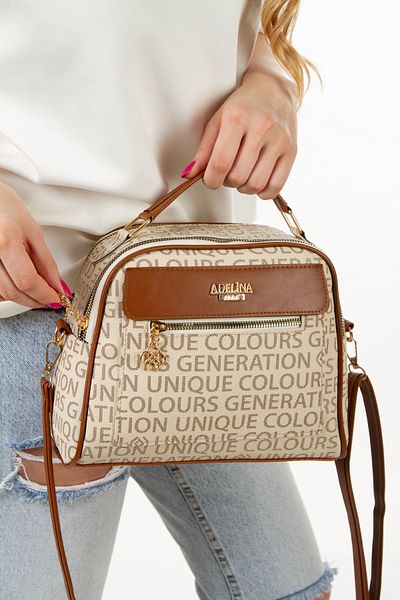 Adelina Bags Γυναικεία κρέμα τσάντας χεριών και ώμου τριών τμημάτων