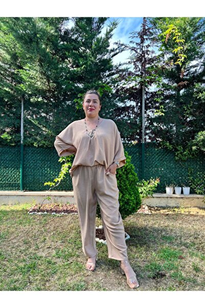 MJORA V-Neck Comfortable Fit Linen Large Size Set