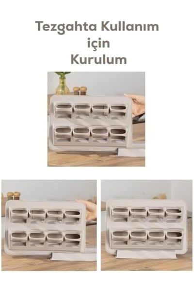 Mu Art Ahşap Mrt 1123 8-Piece Stand with Sliding Spoon 360 °   Spice Rack Set with Rotating Lid and Label - Erz