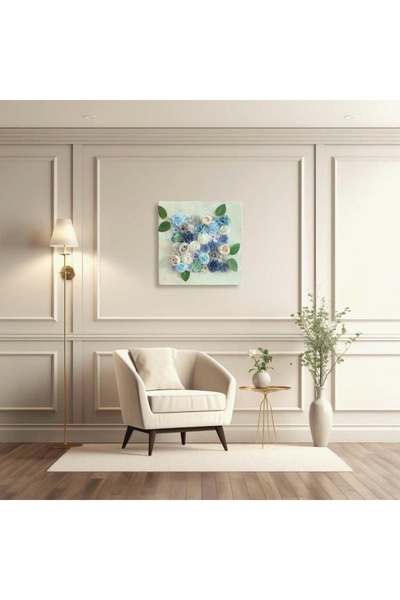 Home El yapımı dekoratif hediyelik yapay çiçekli kanvas tablo