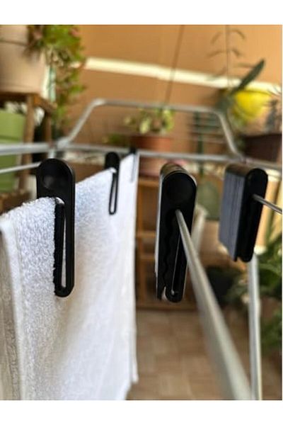 STOREMAX Ezg Way 20 Pieces New Generation Non-Marking Paperclip Clothespin Durable Clothes Drying Clothespin (Black) Ez
