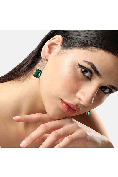 SIC MODA SIC MODA 5140 Earrings With Green Stone