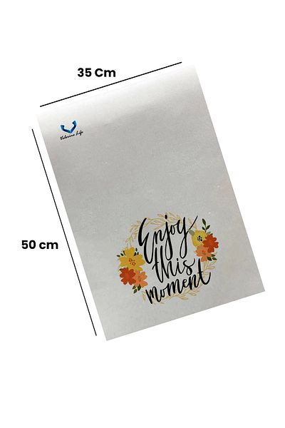 Valerine Life Enjoy This Moment Kitchen Drying Oven White Hand Towel 100% Cotton 35X50Cm 2 Pieces