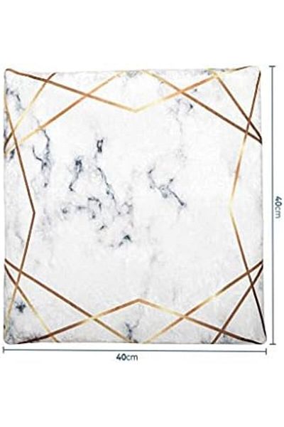 STOREMAX Ezg Diyari Stars 2 Li Velvet Throw Pillow Cover White Gold Cd 457008   Ezsnshop 1065757