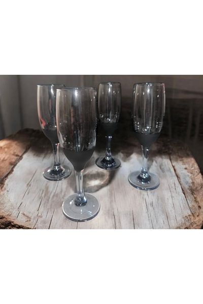 Paşabahçe Lav Lal-506 6-Piece Side Water Glass - Brown Smoke Black