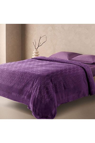 LUXE Claire Agusto Single Bedspread Plum Mc060565 Lxshp 1055529