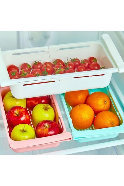 STOREMAX Refrigerator Organizer Shelf, Expandable Plastic Organizer, 1 Piece