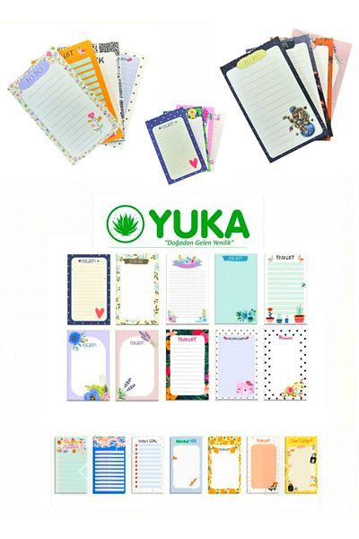 Yuka Patterned Memo Pad Note 5 Pack Don'T Forget It Note Paper 8.5X14Cm 96 Sheets