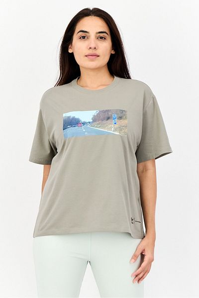 adidas Originals X Kseniaschnaider Women Sportswear Fit Short Sleeves Outdoor T-shirt, Grey Smoke
