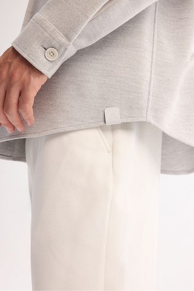 Avva Men's Gray Classic Lapel Clamshell Shirt Jacket A42Y2129