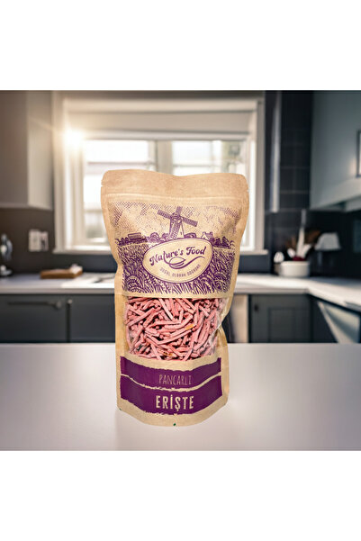 NATURES FOOD Pancarlı Erişte 400gr Buğday Unu, Pancar Püresi, Süt Ve Yumurta.