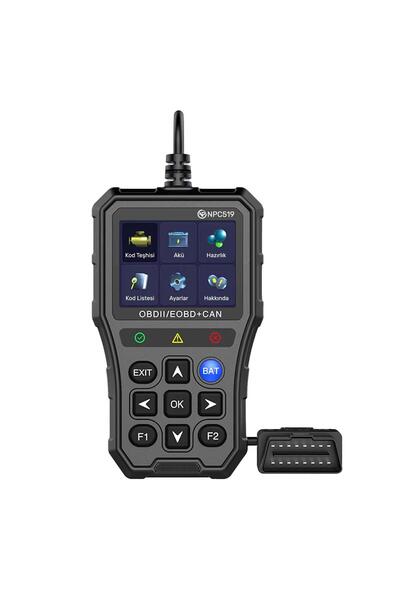 NPO NPC519 2.8" Türkçe OBDII/EOBD+CAN Modlu 60000 Hata Hafızalı Araç Arıza Tespit/Silme Cihazı
