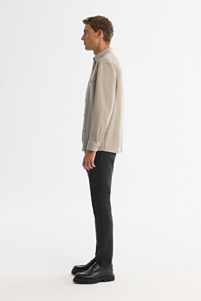 Avva Erkek Bej Klasik Yaka Diyagonel Jersey Comfort Fit Gömlek Ceket A42Y2015