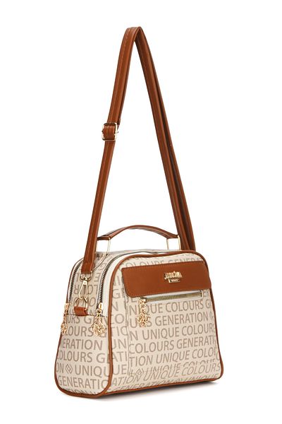 Adelina Bags Γυναικεία κρέμα τσάντας χεριών και ώμου τριών τμημάτων
