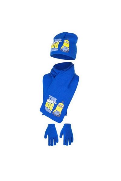 Minions Set caciula-fular-manusi, Minions,The Next Big Thing,Albastru, 54 cm