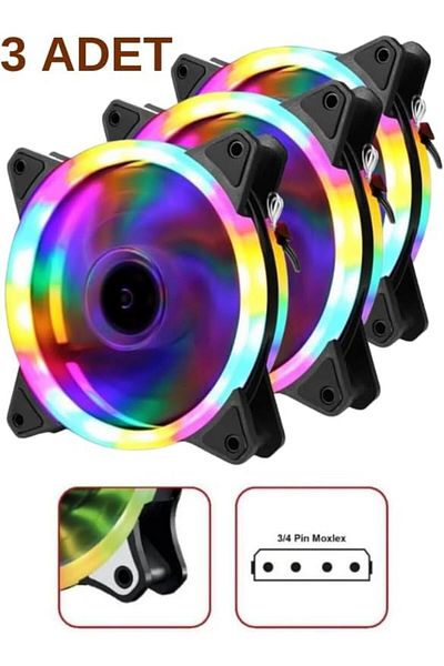 STOREMAX Ezg 3 Pieces 120mm Rainbow Rgb Case Fan 12 cm Colorful Rainbow Fan Ezsnshop 1065757