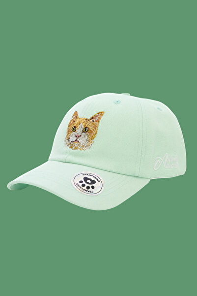Trampoline Kedi Nakışlı Şapka - Hayvan Figürlü Çocuk Şapkası