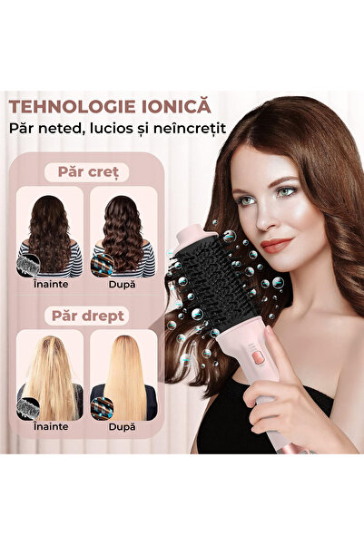 Regal Bliss Perie electrică Regal Bliss®, turmalină, ionizare, 3 trepte aer cald/rece, 1000W, uscare 360°, Roz