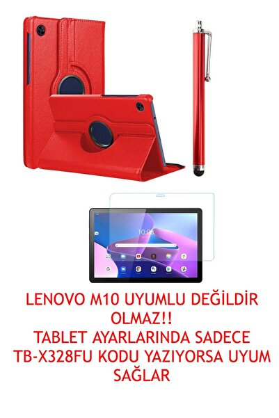 LENOVO Trendsshop Tab M10 3.nesil Tb328fu Unisoc T328xu Zaae0015tr 360° Dönerli Kılıf 3lü Set