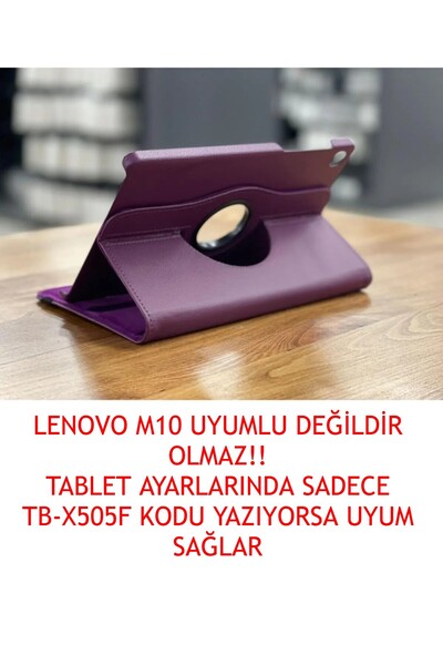 LENOVO M10 Tb-x505f Dönebilen Standlı Tablet Kılıfı Tam Korumalı Çok Amaçlı(dönen)-mürdüm