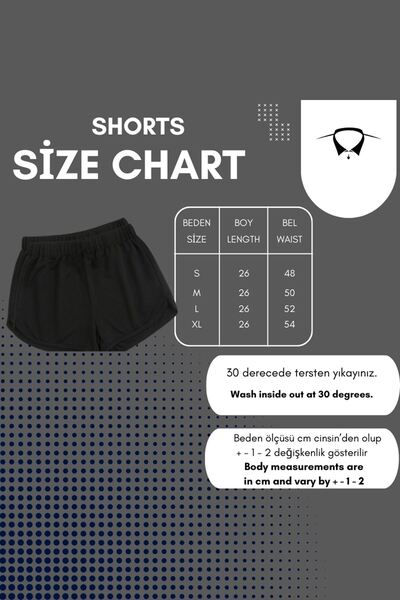 CLAYES Siyah-gri 2'li Yırtmaçlı Şeritli Bermuda Penye Şort - Penye Kordonlu