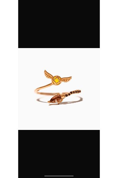 Harlofia Jewelry Harry Potter Inspired Golden Snitch Couple Ring