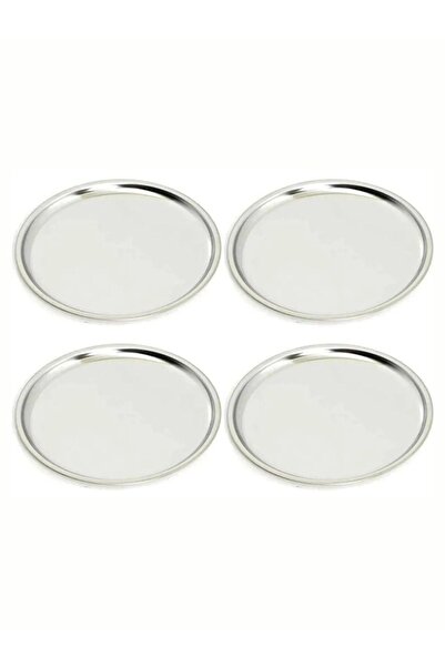 Atlas Mutfak Stainless Steel 4 Pieces 25 Cm Round Serving, Cake, Cookie, Trea...