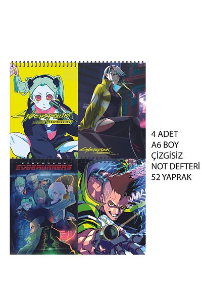nihonwosekai Set caiet Cyberpunk Edgerunners Anime A6 dimensiune 52 coli neînmatrite