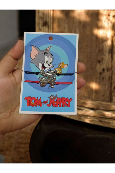 anymour Tom and Jerry 2-Piece Friendship Bracelet Lover Adjustable Rope Bracelet Best Friends Friendship Bracelet