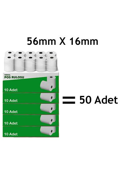 Merwish 56mm X 16m Thermal Pos Roll Paper Clear Printing Compatible for Thermal Printer and Cash Register 5 Pack 50 Pcs