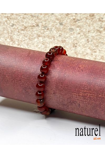 Naturel Tılsım Agate 8mm Natural Stone Unisex Bracelet
