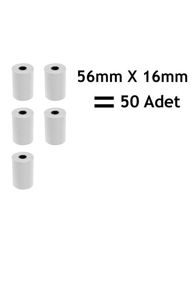 Merwish 56mm X 16m Thermal Pos Roll Paper Clear Printing Compatible for Thermal Printer and Cash Register 5 Pack 50 Pcs