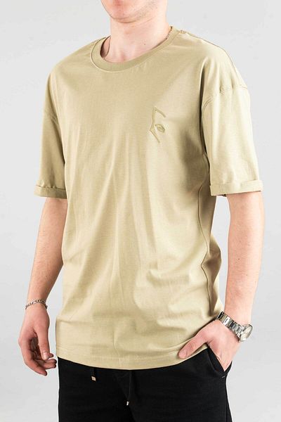 bombe Ανδρικό μπλουζάκι με λαιμόκοψη Basic Semi Oversize μονόχρωμο μπλουζάκι χακί