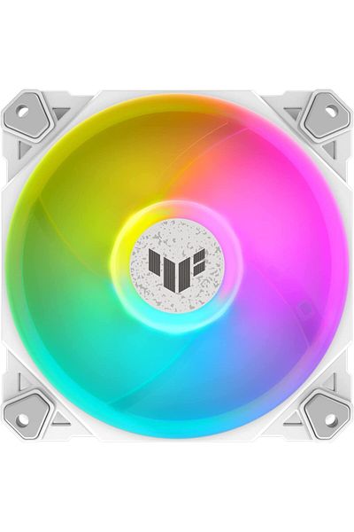 STOREMAX مروحة TUF Gaming TF120 ARGB، الإصدار الأبيض - حزمة واحدة (قطعة واحدة، Aura Sync، عنوان صامت